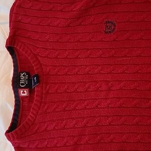 Men's Chaps Dark Cherry Red Cableknit Cotton Sweater, Large